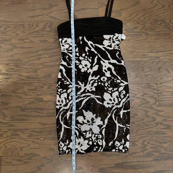 Alex Evenings Petite Black and White Sequined Party / Cocktail Dress Size 4 P - Picture 7 of 10
